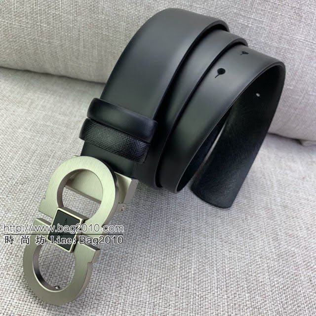 菲拉格慕男士皮帶 Ferragamo雙面牛皮紋理腰帶  jjp1920